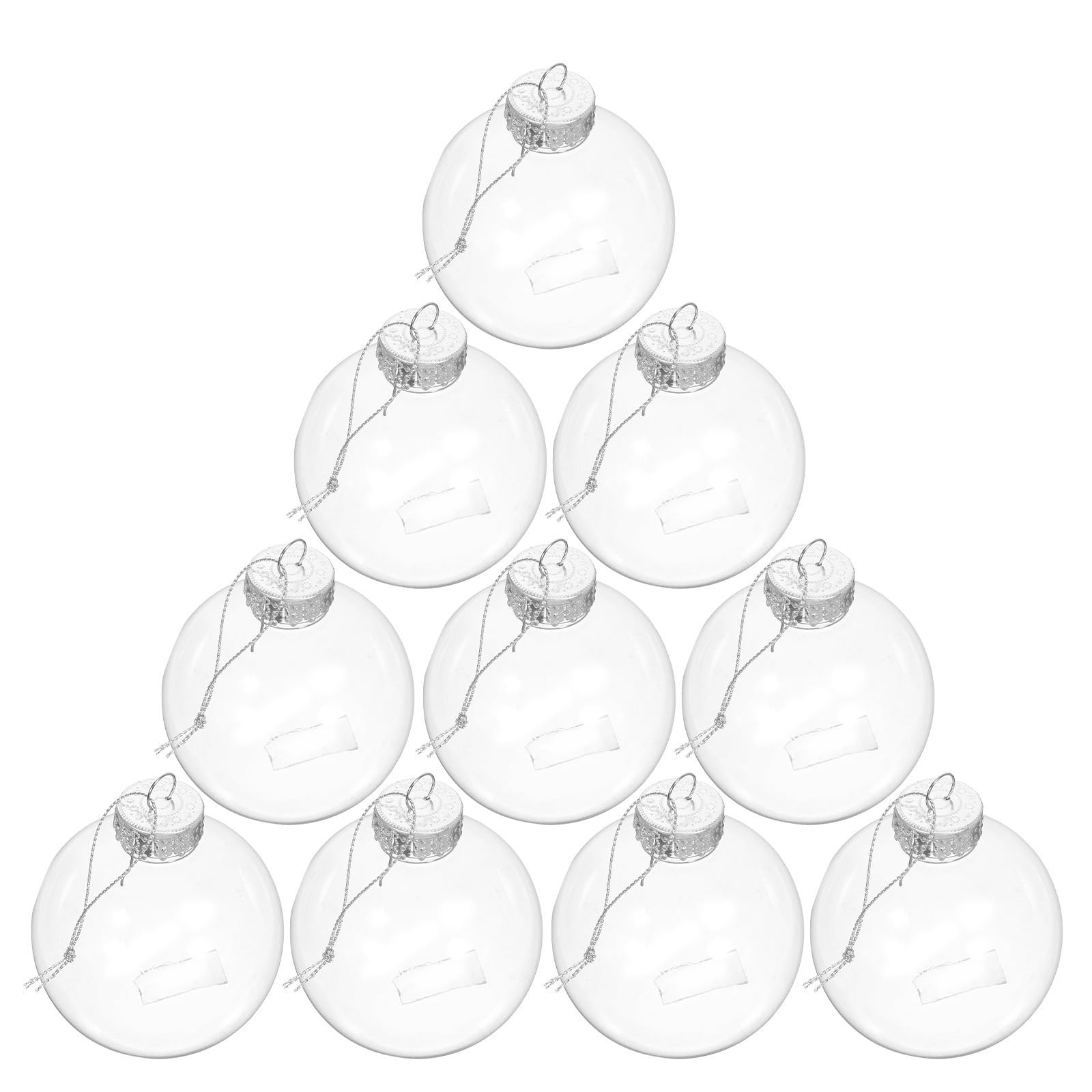 BESPORTBLE 10 Unidades Bolas Transparentes para Árbol de Navidad de Plástico, Decoración Creativa y Simple para Festival y Ambiente Festivo DIY