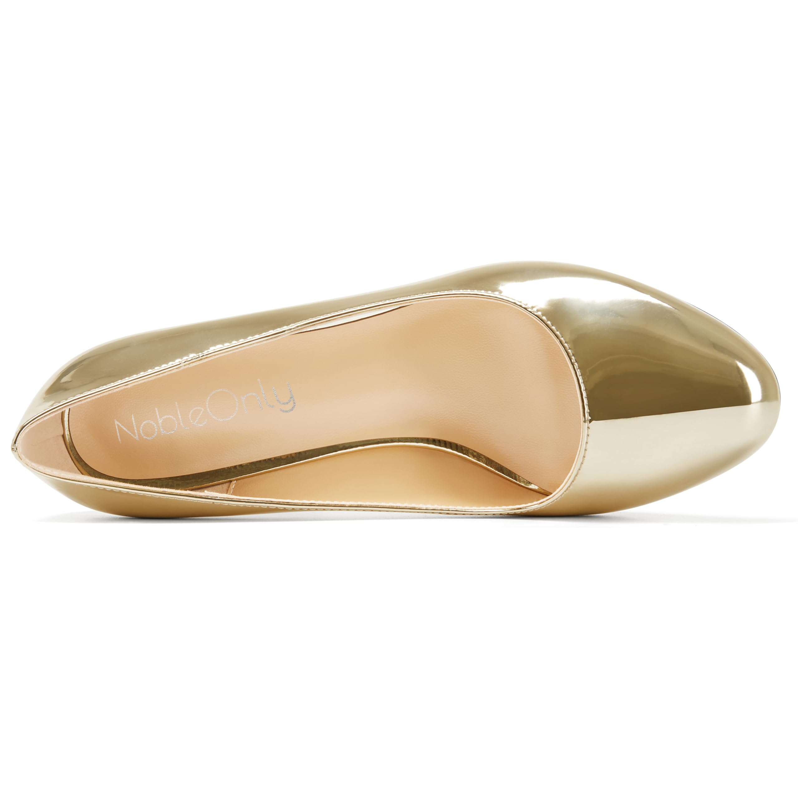 NobleOnly Femmes Fermé Rond Bout Mi Kitten Talon Heel Slip-on Bureau Escarpins Dress Décontracté Classique Chaussures 6.5 CM Heels