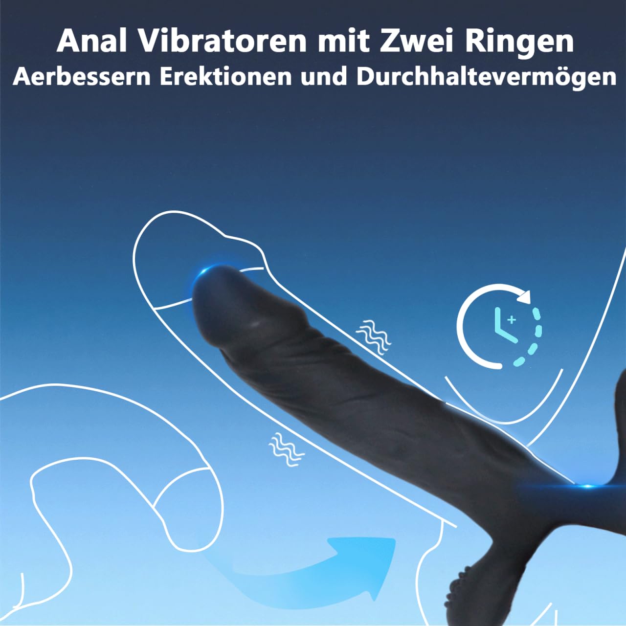 Consolador Anal con Vibrador Estimulador de Prostata 7 modos de Vibración con Anillo de Pene Juguetes Eróticos para Pareja Sexuales Vibrador Anal Consoladores.. para Hombre con Vibración