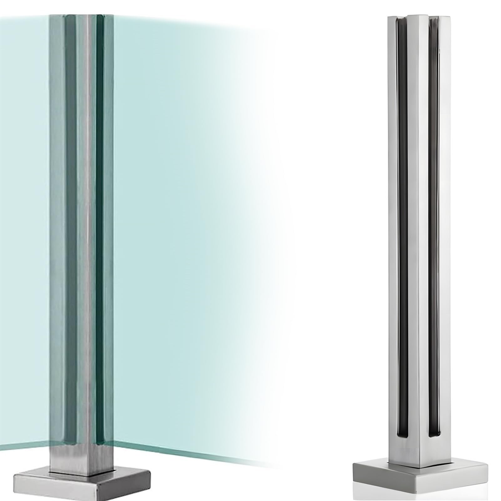 Poteau de garde-corps en verre sur terrasse moderne pour balustrade d'angle