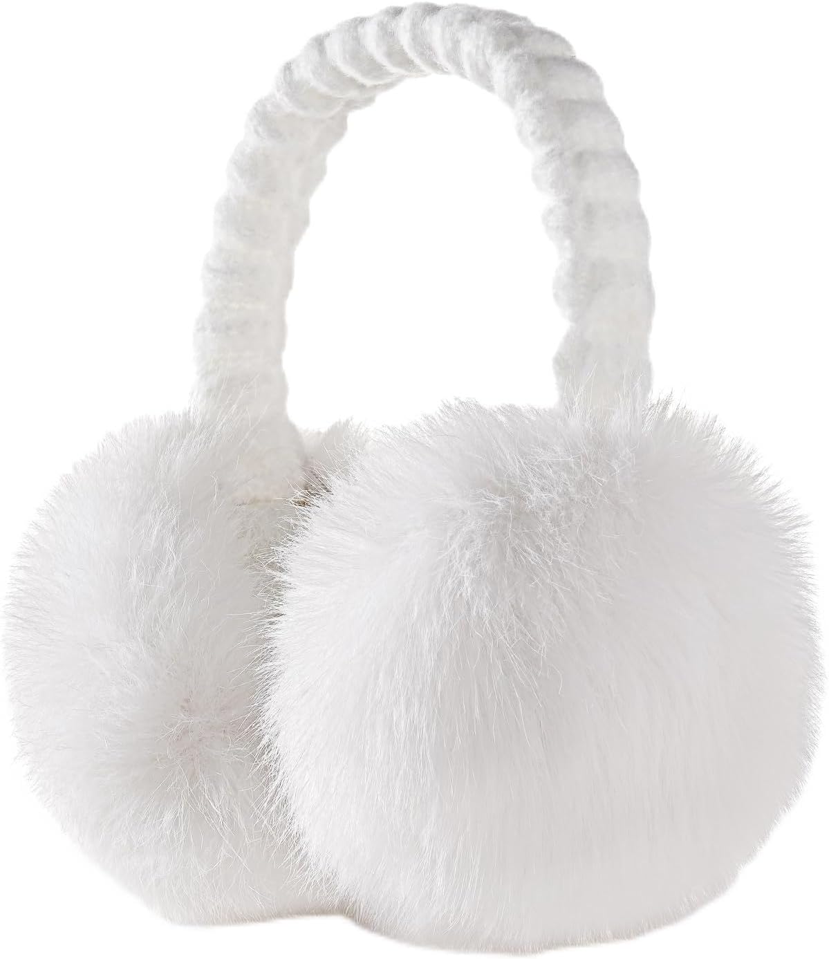 TOBEHIGHER Faux Fur Winter Earmuffs for Women - Soft Warm Foldable Ear Muffs, Stylish One Size Fits Most