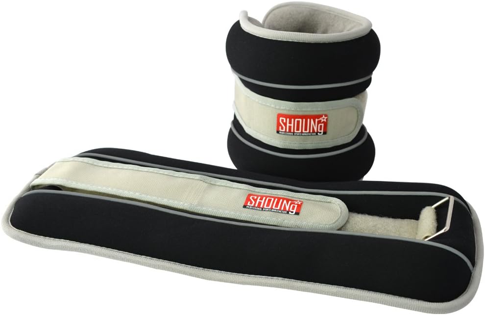 Reflective Ankle/Wrist Weights (1 Pair) with Adjustable Strap for Fitness, Workout, Exercise, Walking, Jogging, Gymnastics, Aerobics and Gym (Black, 10lbs)