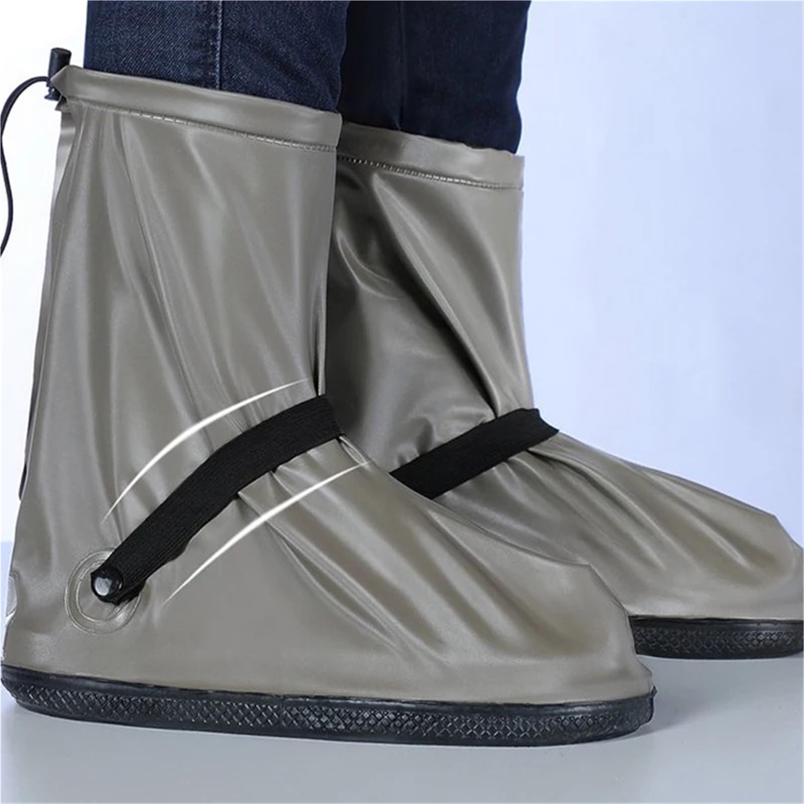 Funda Impermeable for Zapatos de Lluvia, Reutilizable, for Motocicleta, Ciclismo, Bicicleta, Botas de Lluvia de Silicona, a Prueba de Lluvia para Días de Lluvia y Nieve(Coffee,M)
