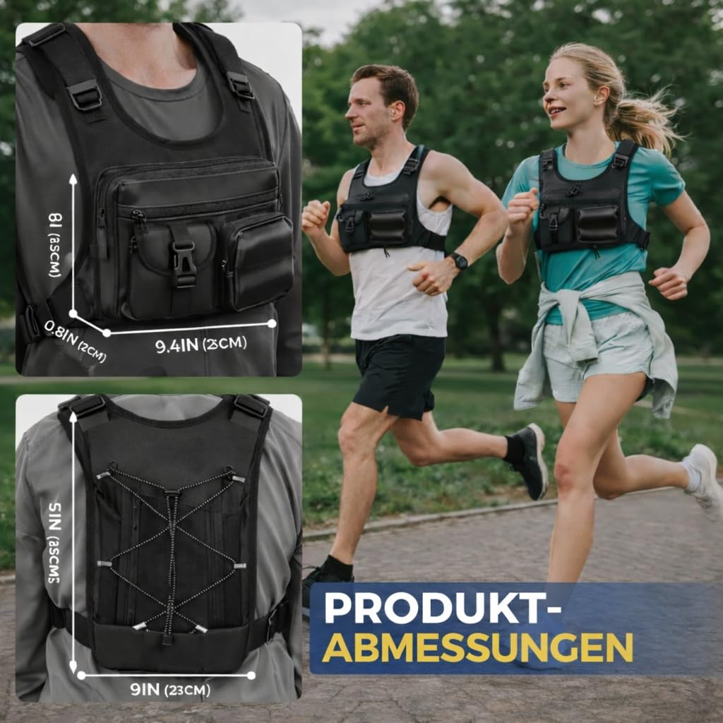 Hydration Vest mit 2L Trinkblase – Laufweste mit Brusttaschen, Leicht & Wasserdicht, Trailrunning Trinkrucksack für Laufen, Radfahren, Wandern & Outdoor