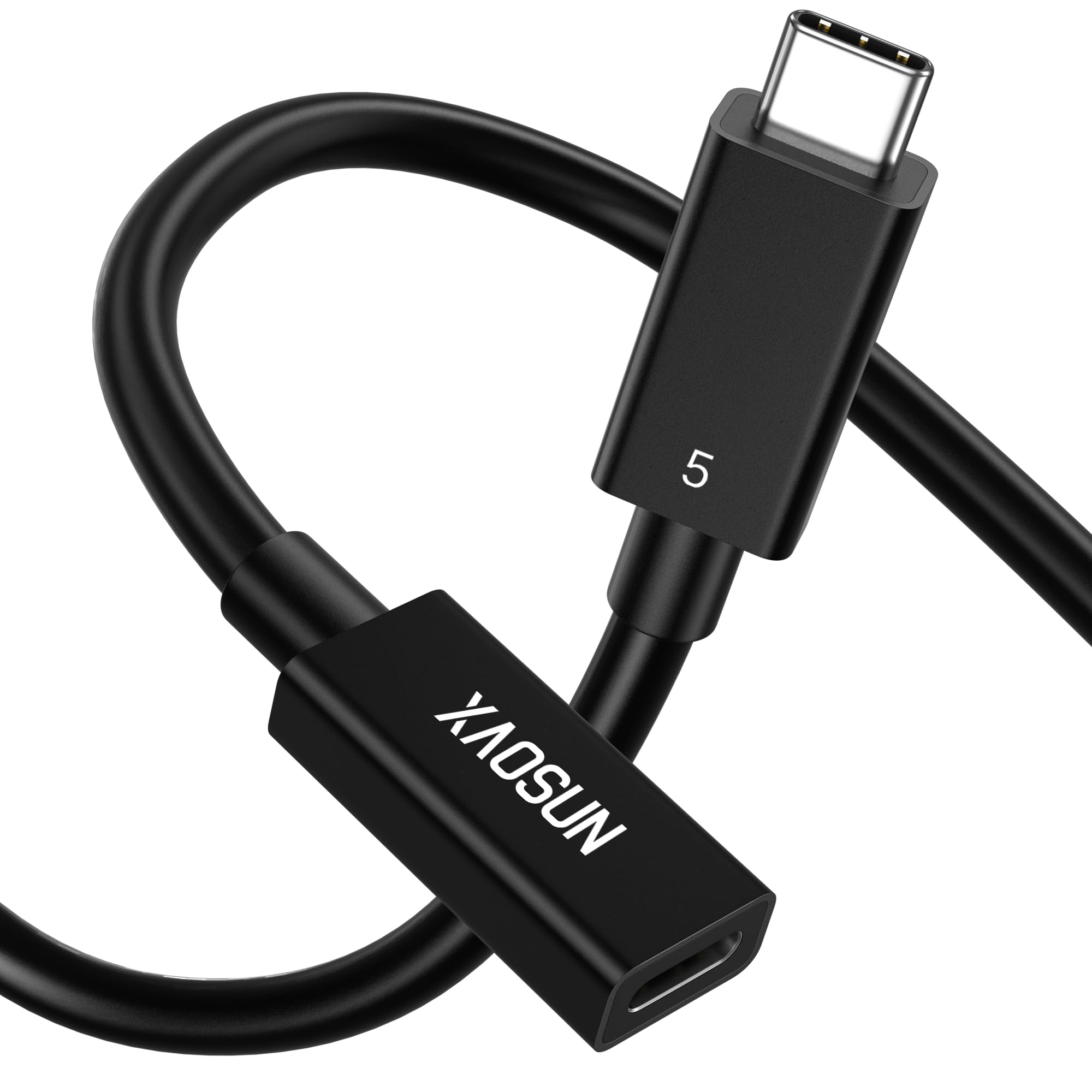 XAOSUN Cavo di prolunga USB C da 80 Gbps per Thunderbolt 5 da 6 m, ricarica da 240 W e display 16K/8K, cavo di prolunga di tipo C da maschio a femmina, compatibile con Thunderbolt 4 3, hub USBC