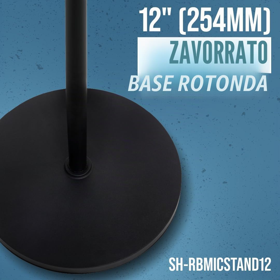 Shure by Gator, Asta Microfonica con Base Rotonda e Frizione a Torsione Regolabile in Altezza; (SH-RBMICSTAND12)
