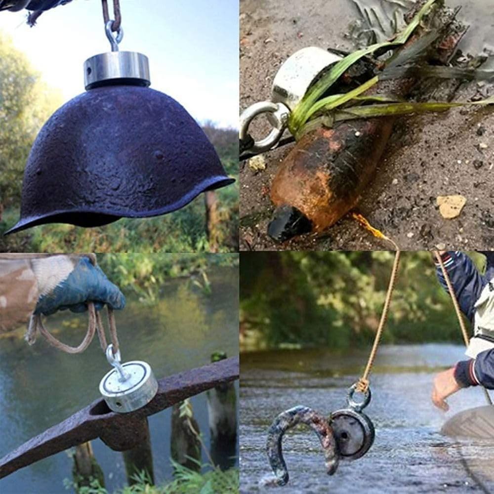 Magnes górski magnes wędkarski, super mocny, do łowienia ryb, magnes neodymowy po obu stronach, mocny magnes, wymiary: Ø 94-300 kg x 2