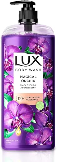 Lux Body Wash Fragrant Skin Black Orchid Scent & Juniper Oil Supersaver Xl Pump Bottle With Long Lasting Fragrance, Glycerine, Paraben Free, Extra...