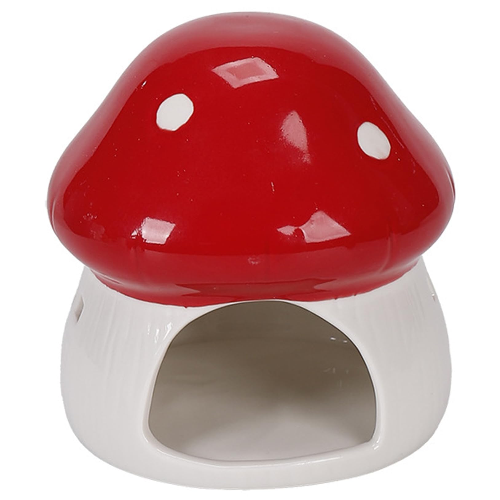 Ceramic Hamster Hideout, Mushroom Shaped Hamster House for All Seasons Cute Decorative Hide & Cool Bed for Dwarf Hamsters, Gerbils, Mice..