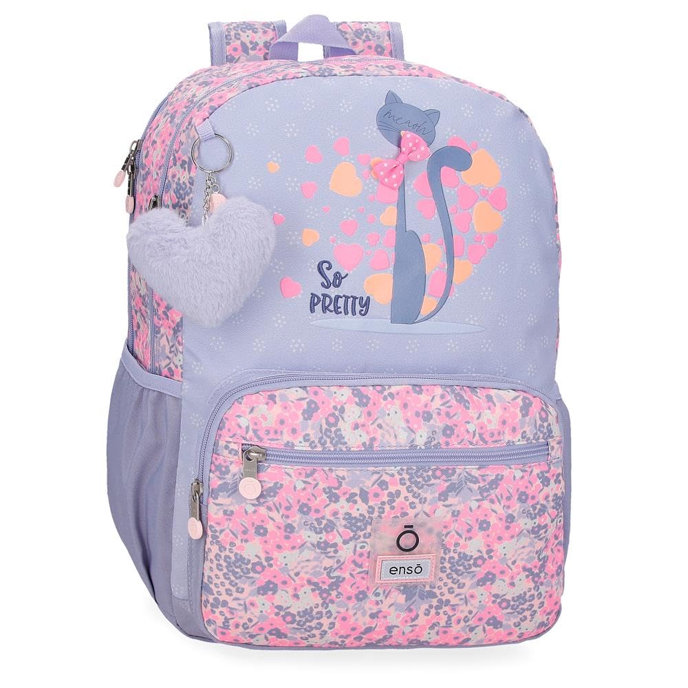 Sac à dos scolaire Enso So rose en polyester avec compartiments - 8