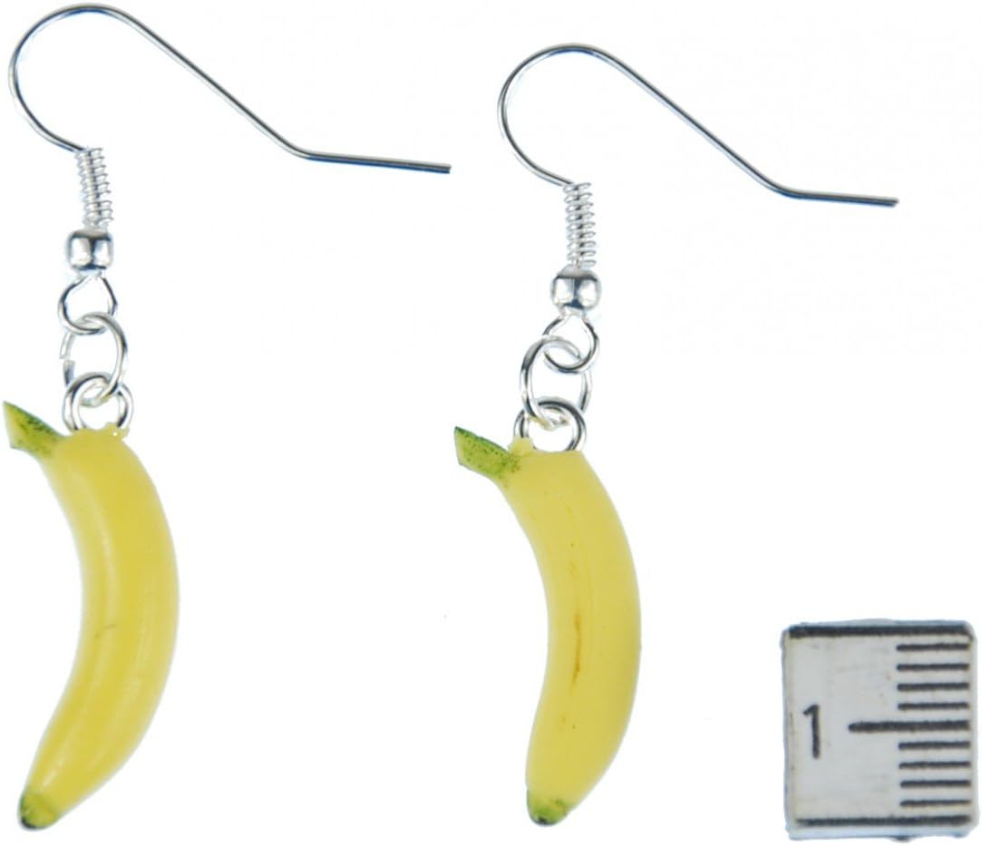 Banana Earrings Miniblings Fruit Bpin Badge Pineapple 3D Polymer Clay Yellow