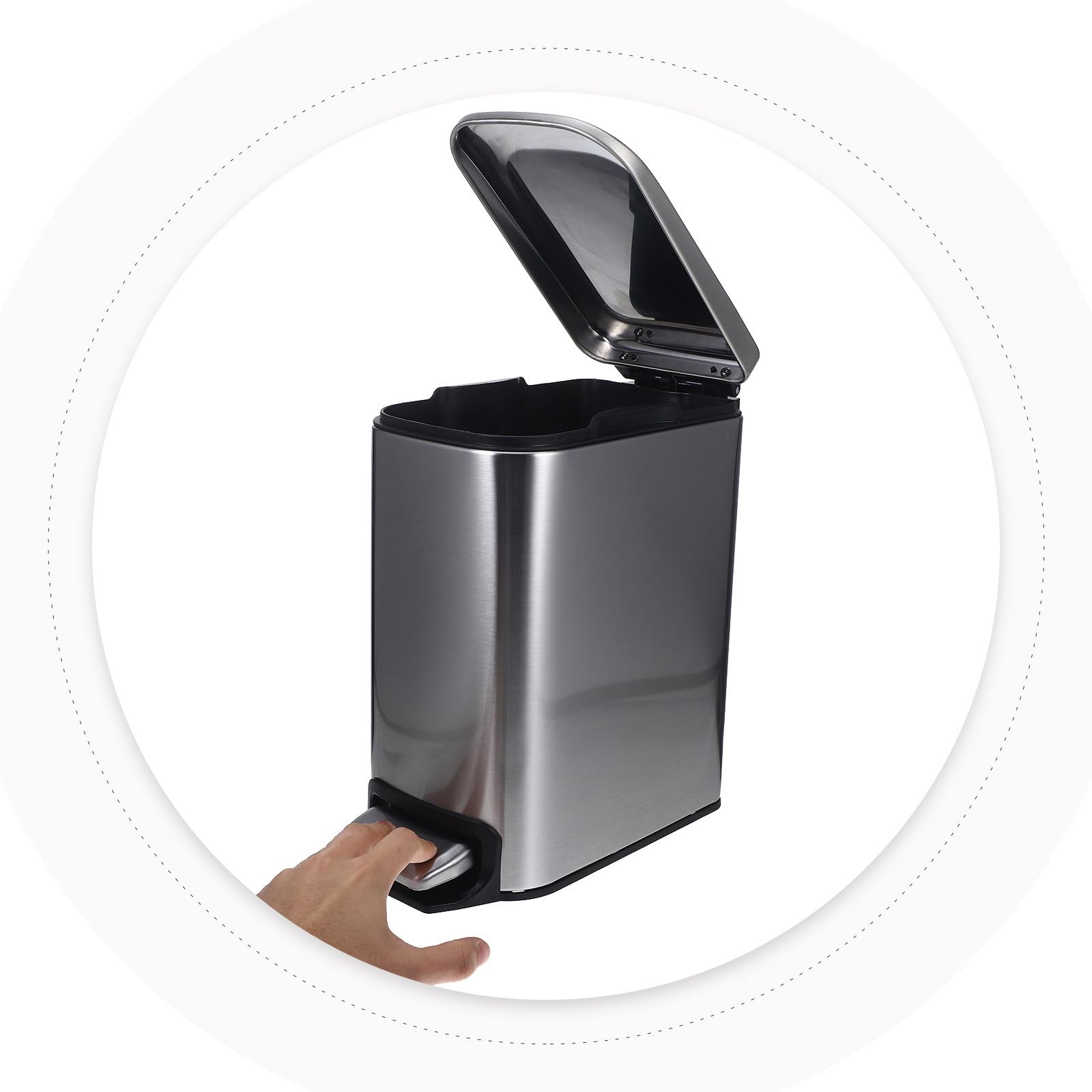 Homoyoyo Cubo de Basura del Baño 6l de Acero Inoxidable Pedal