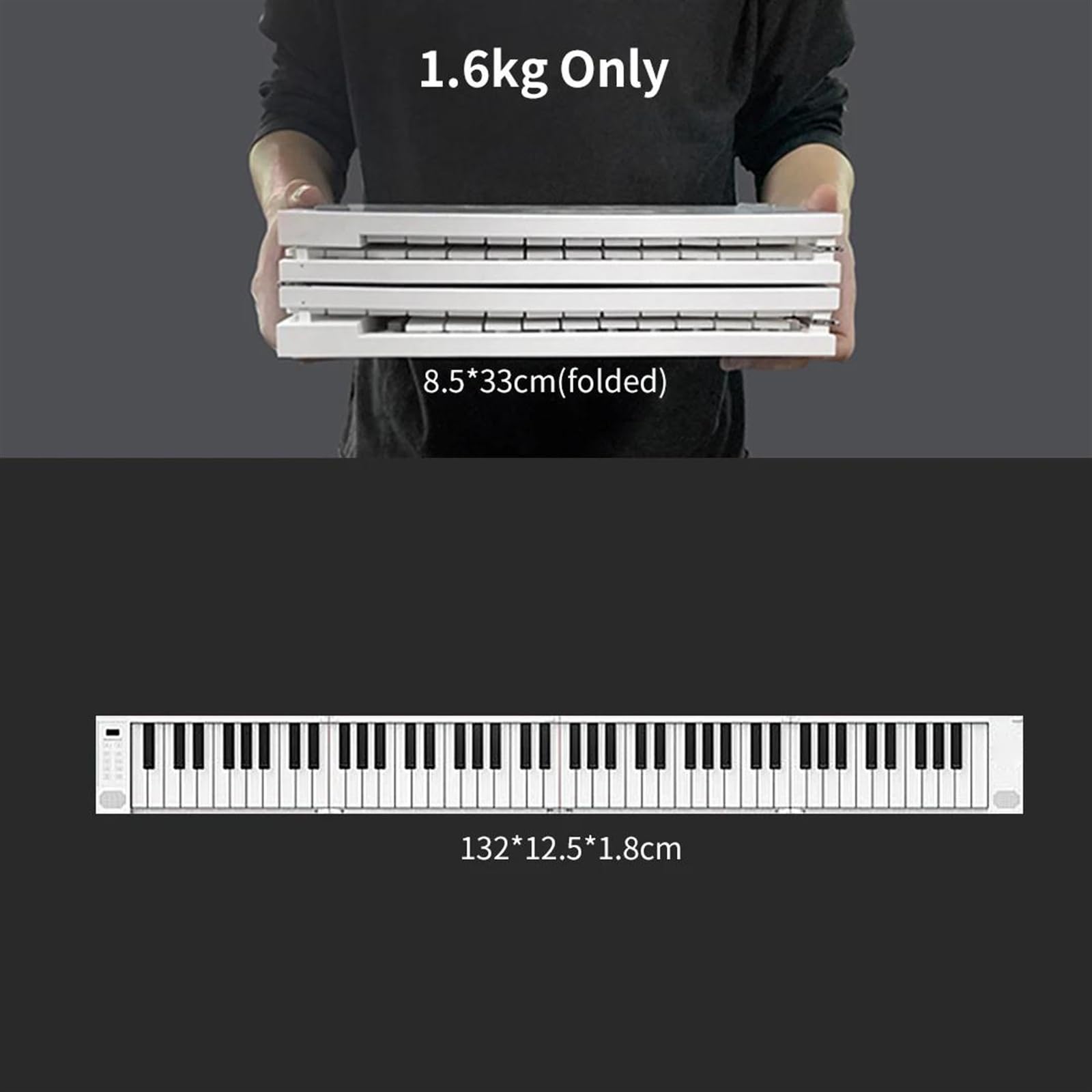 Tastiera Per Pianoforte Elettronico Portatile Pieghevole A 88 Tasti Per Studenti Principianti Con Borse Per Il Trasporto Pianoforte Elettronico per Principianti