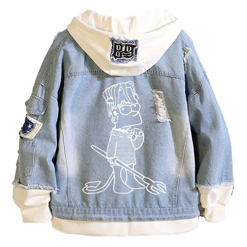 KPOP Rapper Denim Jacket Jeans Love Printed Fashion Sport Hip Hop Hoodie