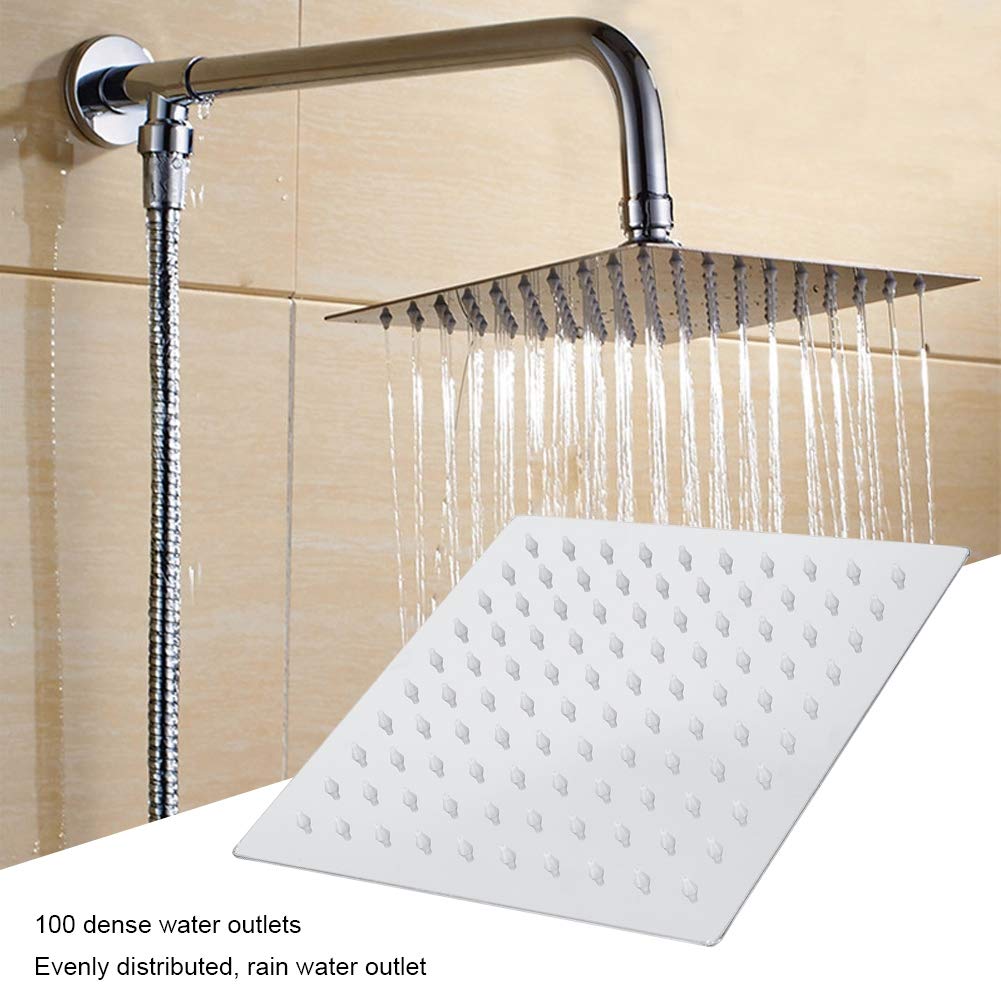 Ejoyous Douchekop regendouche, G1/2 inch 20 cm 20 cm 20 cm roestvrij staal vierkante douchekop sproeier douchekop badkamer accessoires 20 x 20 cm (vierkant mondstuk 20 inch set