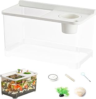 Kleines Aquarium, 3 Farblichter, Desktop-Fischtank, Hydrokultur, 360° hochtransparent, Aquarium für Wohnzimmer, Tischeingang, Zuhause, Landschaftsbau, Arbeitsplatz