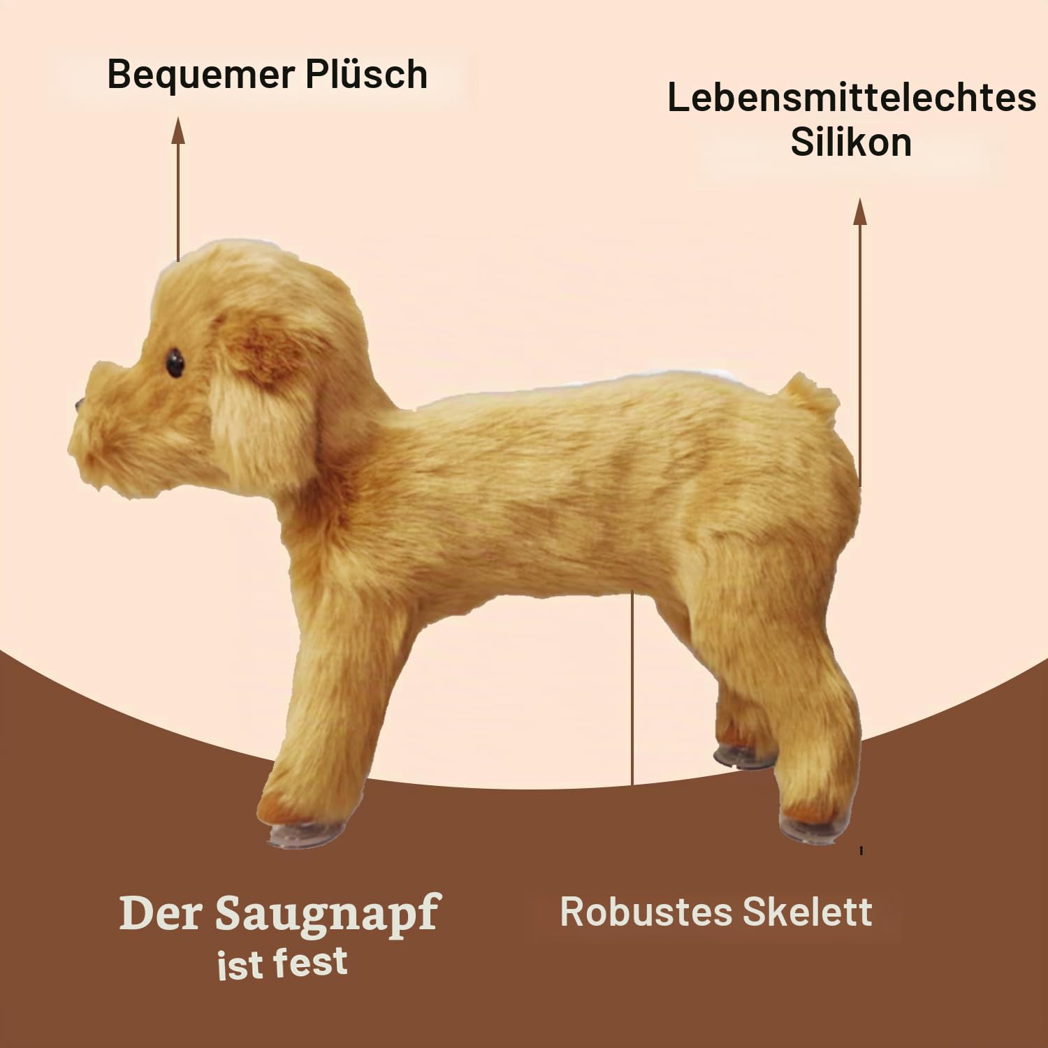 Silikon-Paarungsspielzeug für männliche Hunde, interaktives Schlafspielzeug für Hunde, Partnerspielzeug für männliche Hunde 25cm/9.8in
