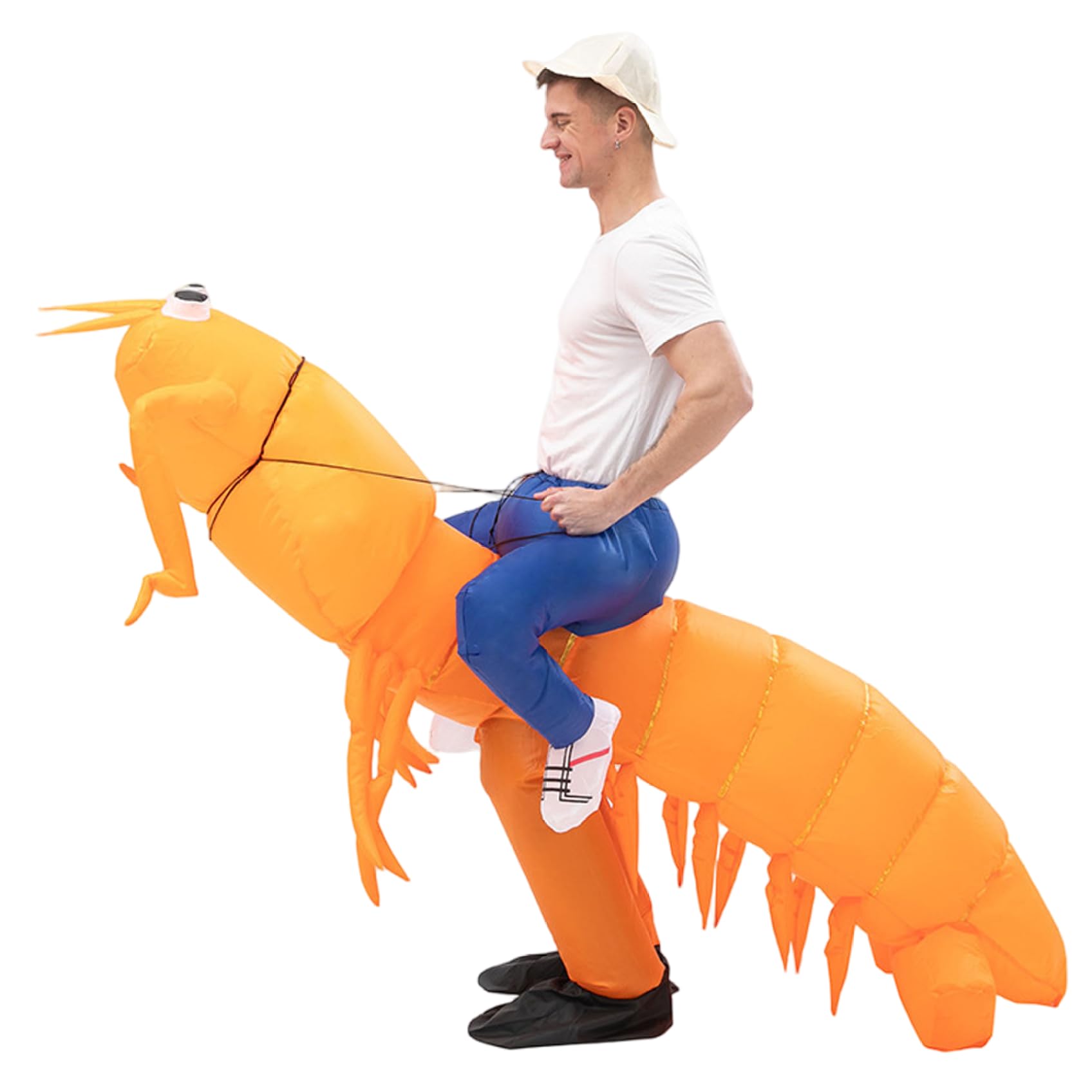 Shrimp Costume Funny Ride on Inflatable Costume for Men Women Halloween Holiday Cosplay Party