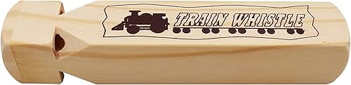 Miniatura 6 de MYUBWTF Silbato de tren de madera maciza, 4 tonos, juguetes de silenciador y silbato de conductor para fiesta de cumpleaños, juego de premio de