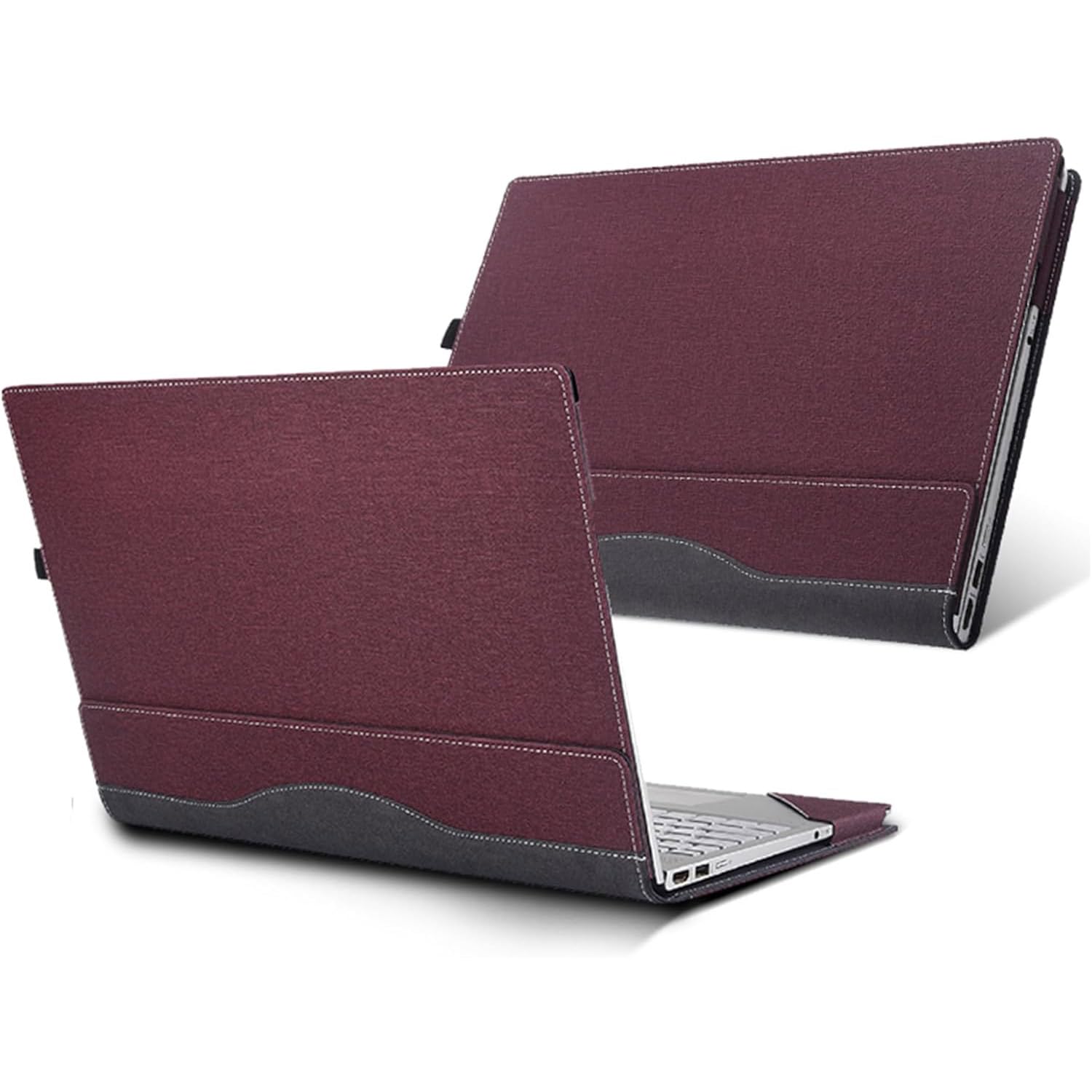 Pokrowiec na laptopa 40.6 cm do HP EliteBook 8/6 G1a/G1i i do 40.6 cm ProBook 4 G1i /G1a /G1iR, powłoka ochronna ze skóry PU, odłączany notebook AI PC Bag akcesoria (bordowy)