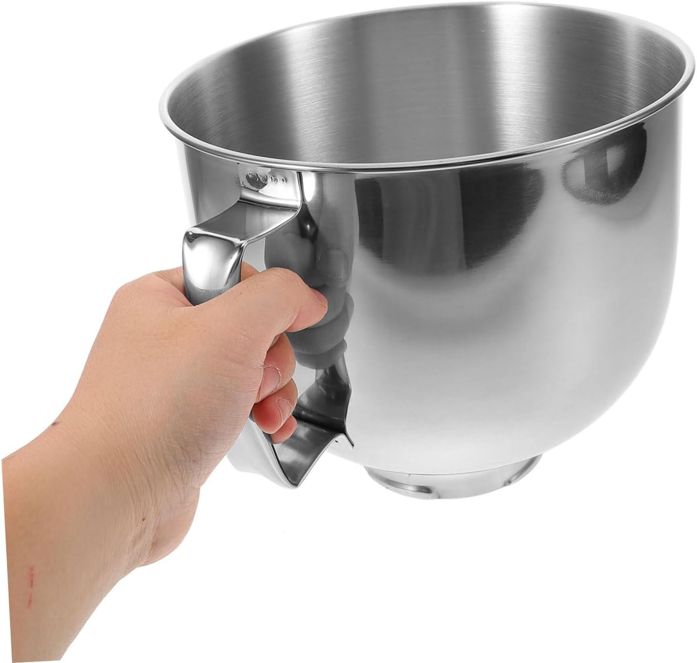 Mikikit Stainless Steel Mixing Bowl Handle Deepened and Whipping Bowl Kitchen Essential for Stand Mixers Versatile for Baking and Cooking