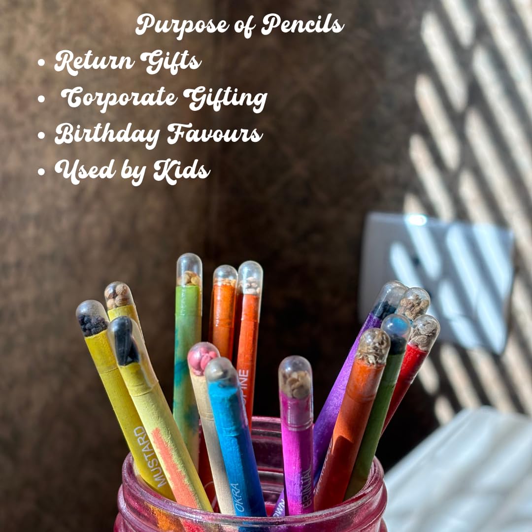 Saphirre Seeds Plantable Pencils with Seeds| Pack of 20| Plantable Pencils with Herbs & Vegetable Seeds| Eco Friendly Grow Pencil| Return Gifts| Plantable Seed Pencils| Black Graphite Pencil 4