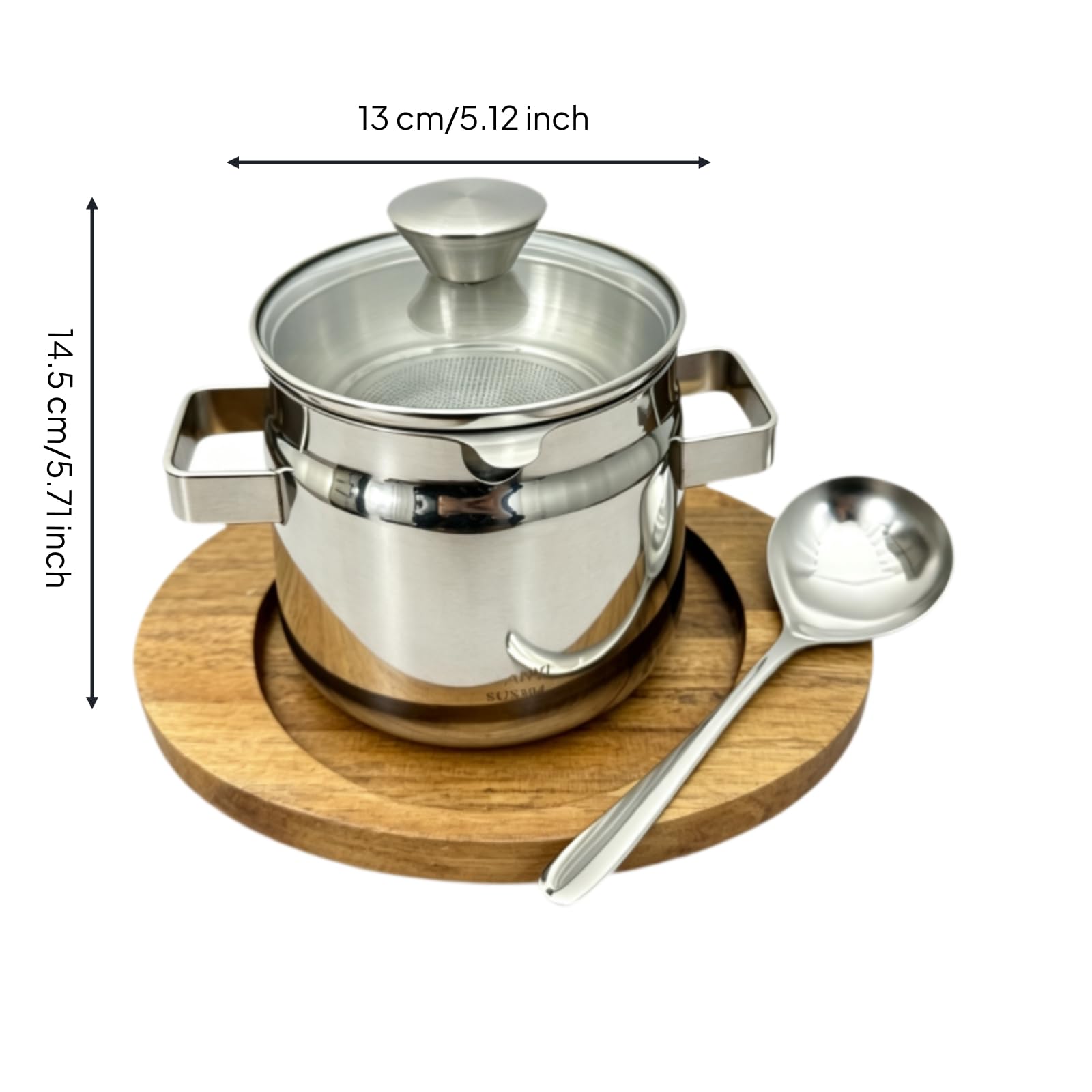 Vaso Filtro Olio con Filtro Rimovibile Compatto per Fritture, 1.2L