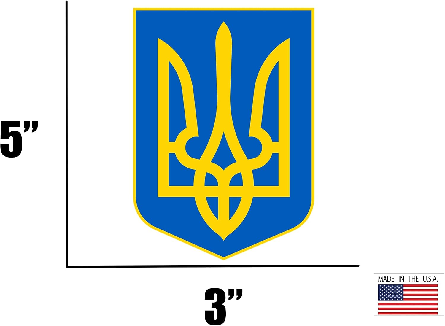 Rogue River Tactical Ukraine Flag Sticker Ukrainian Coat of Arms Auto Car Decal Window Bumper Sticker Support