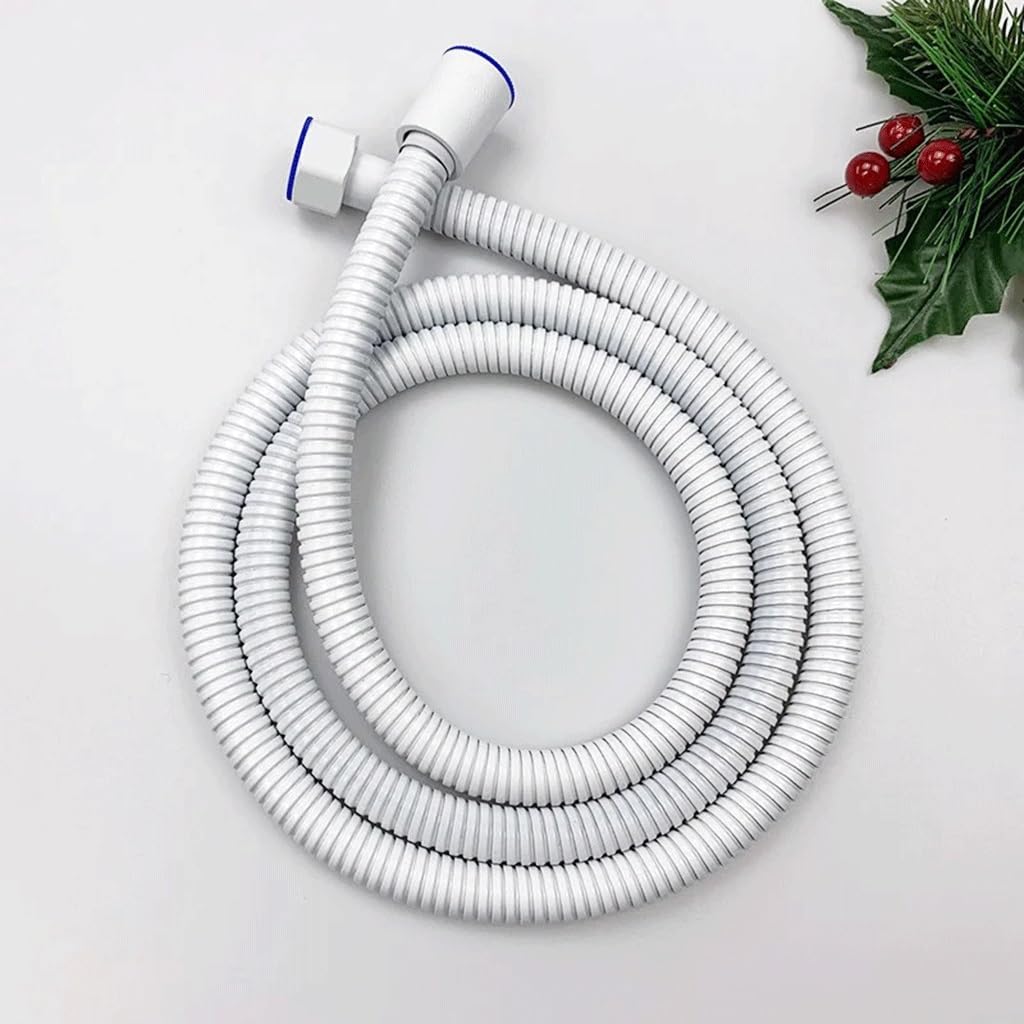 Conector flexible de manguera de ducha de acero inoxidable de 120 cm, extensión de tubo de agua para ducha de baño y tubo de fontanería fácil de instalar, color blanco