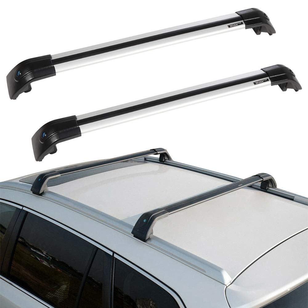 Roof Racks Black Cross Bars Compatible for Volkswagen Atlas 2018-2019, 165LBS Aluminum Cargo Carrier Rooftop Bag Luggage Racks Cross bar (2Pcs)