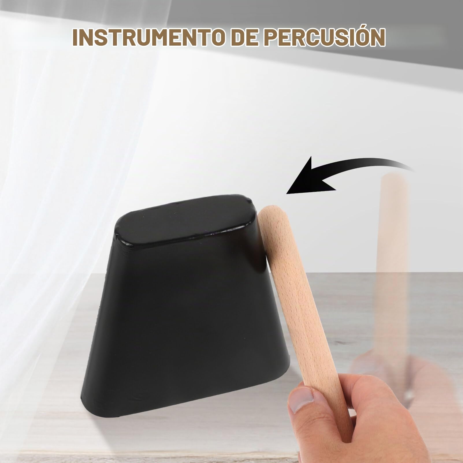 Toyvian 1 Juego De Instrumento De Percusión Musical Cencerro Práctica Cencerro Campana De Mano Instrumento Con Palo Para Principiantes