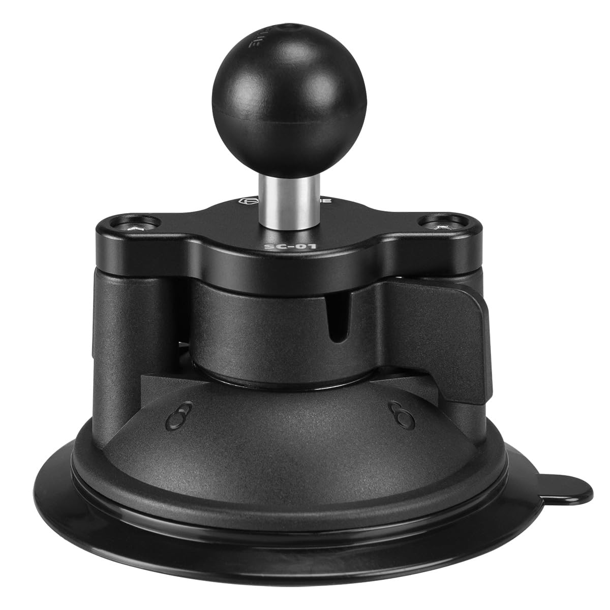 FANAUE Ventouse de Voiture avec Adaptateur de Boule d'un Pouce Compatible avec Les Bras à Double Prise RAM MOUNTS, pour Montage sur Le Pare-Brise de la Voiture.