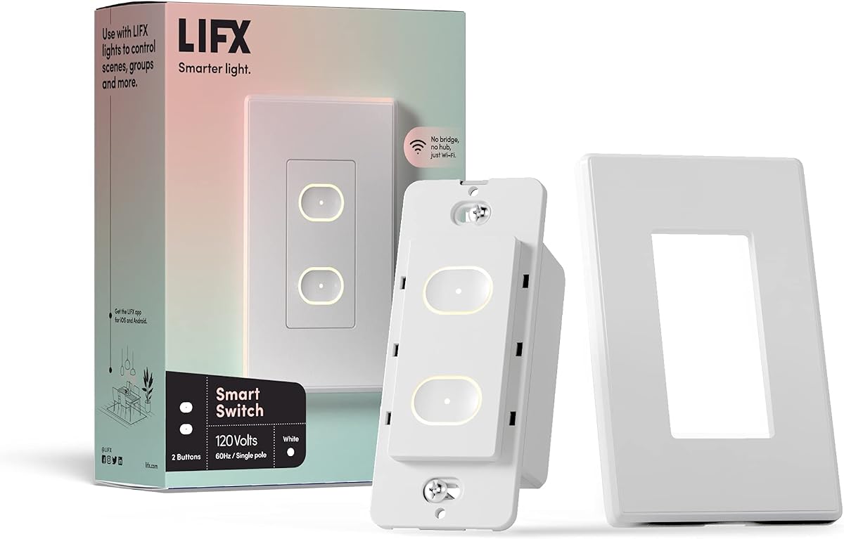 LIFX Smart Switch, in-Wall Wi-Fi Smart Touch Switch (White)