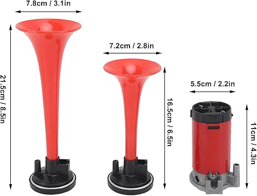 Miniatura 5 de Juego de bocinas de aire, kit de bocina de aire dual de 12 V 20 A, bocina de aire de 120 db con compresor para camión, tren, barco