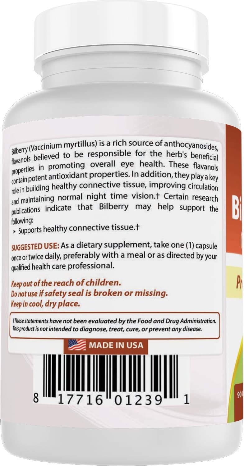Best Naturals Bilberry 1000 Mg 90 Capsules (90 Count (Pack of 3))