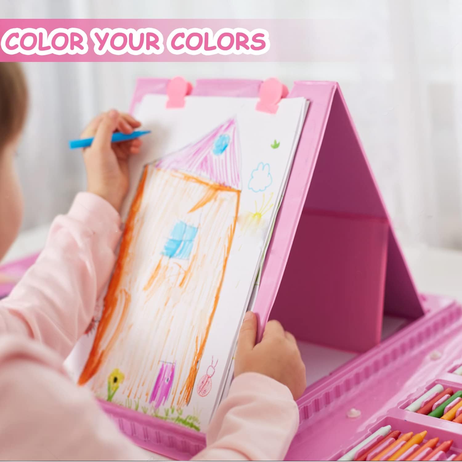 Art Set for Kids, 208PCS Art Kits with Trifold Easel,Deluxe Painting