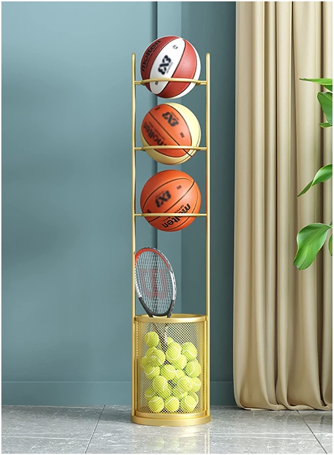 Support de basket-ball multicouche en métal pour ranger les jouets