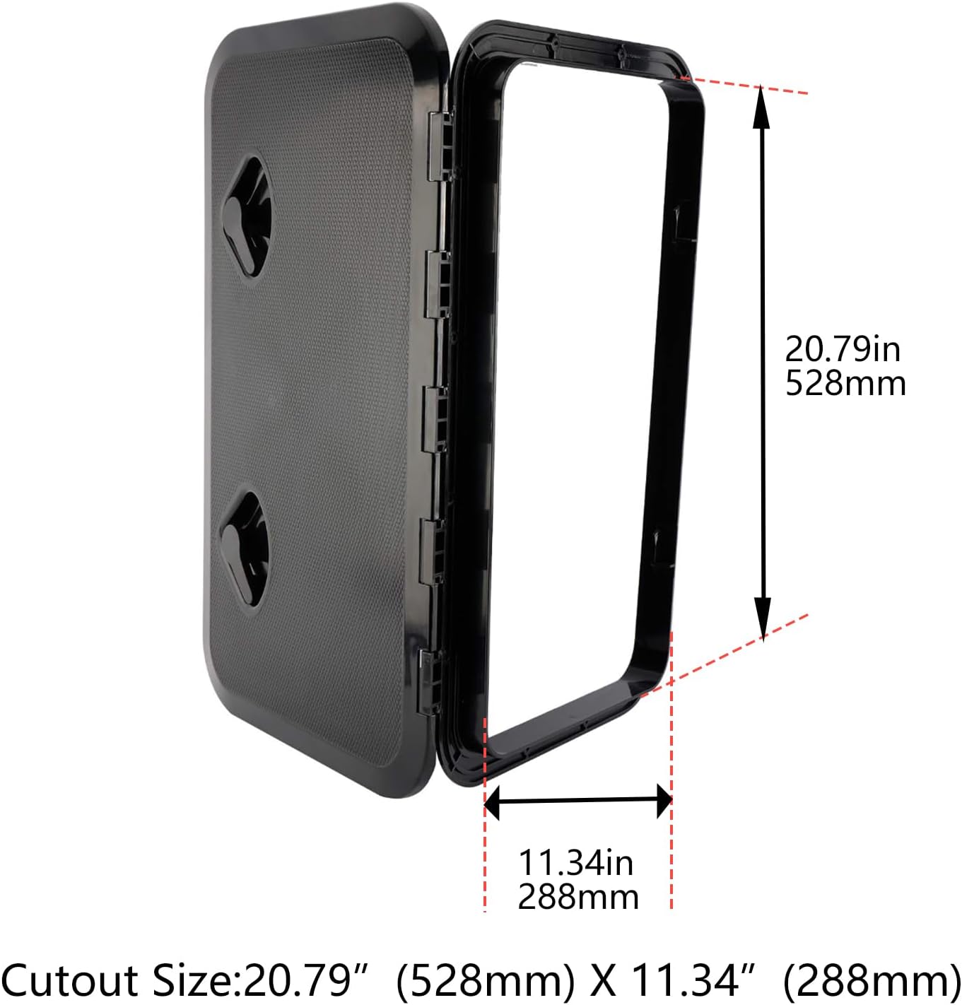 Amarine Made Boat Hatch 24" X 14", 180 Degree Lid Hinge Boat Deck Hatch, Marine Hatch with Non Slip Surface, Durable Construction Boat Access Hatch & Lid, Weatherproof and Easy to Install