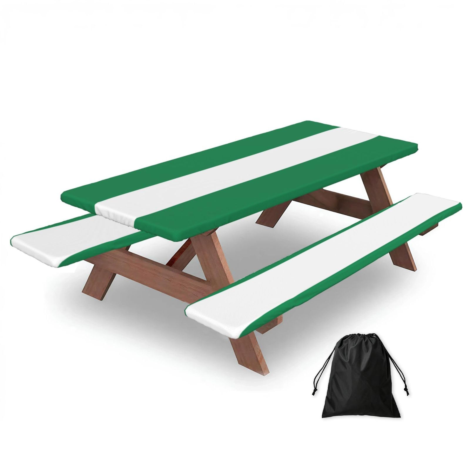 PPHGUT Flag Of Nigeria Print Picnic Table Bench Cover Set Outdoor Garden Bbq Protector For Family Camping