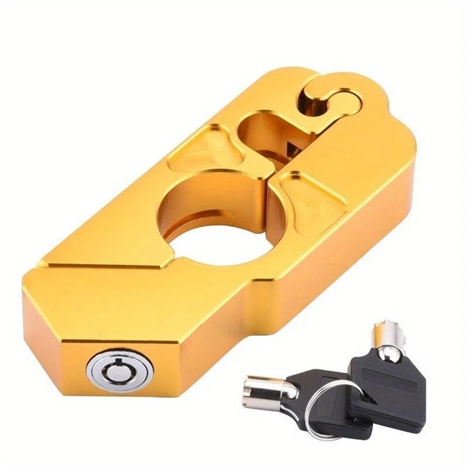 Motorcycle Handlebar Lock Outdoor Safety Locks Motorcycle Handlebar Grip Street Security It Scooter Dirt Bikes Auto Helmet Lock Motorcycle Disc Lock(Yellow)