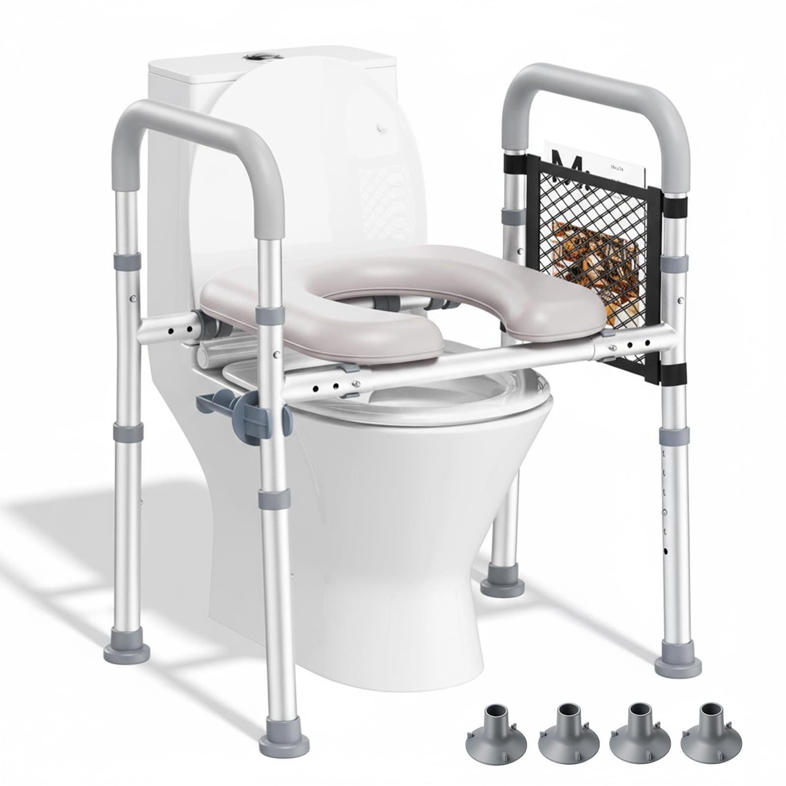 Rialzo wc per anziani, Sedile WC Rialzato con Manici Sedile WC Rialzato Universale in Altezza per Anziani, Disabili, Incinte, Ausilio da Bagno