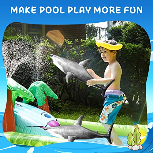 Image of 3PCS Inflatble Shark Starfish Pool Toy Balloons Birthday Party Decorations | Inflatable Pool Floats,Animal Balloons,Under the Sea Party,Mermaid Birthday,Baby Shower,Ocean Theme Classroom&Room Decor