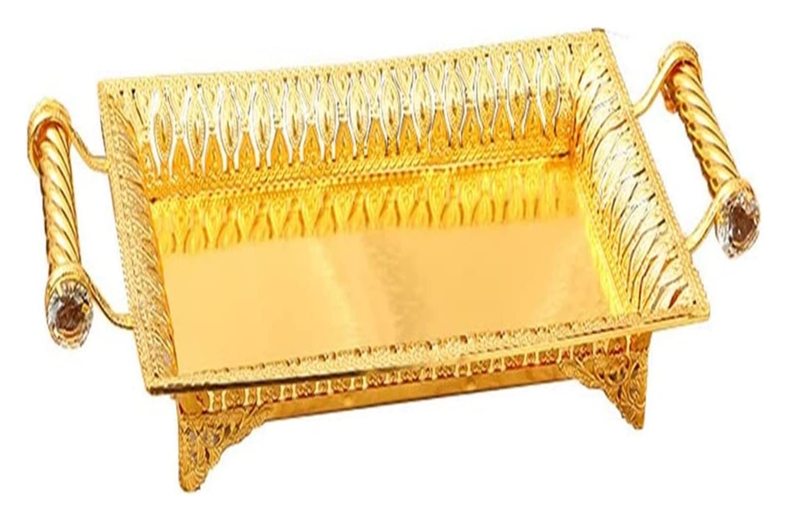 LKLNKVL Fresh Fruit Platter, European-Long Fruit Plate Homes Hotel Ktv Senior Handle Dried Plate/