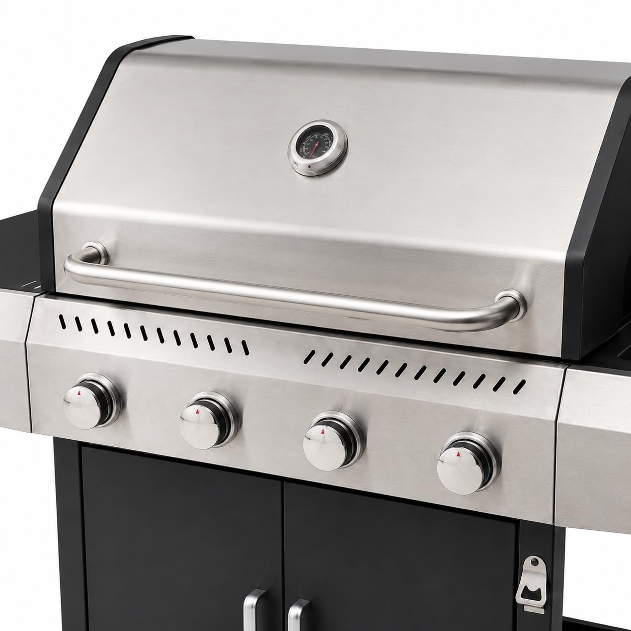 Barbecue a Gas Professionale XXL 16 kW 5 Bruciatori Acciaio Inox 304 137x50x120 cm Nero