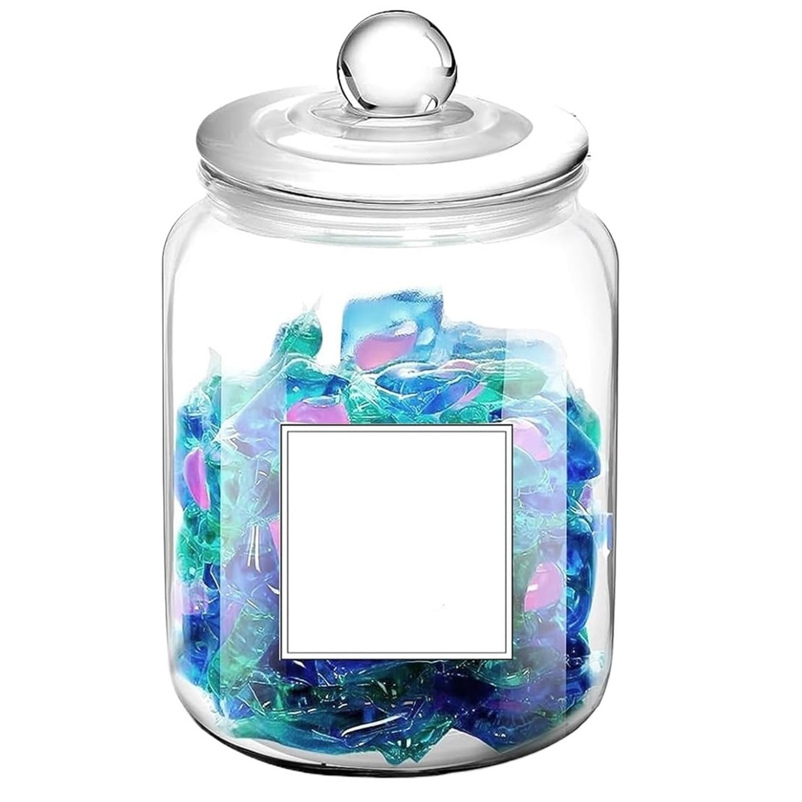 Vainas de lavandería Frascos vidrio Contenedores herméticos for organización y almacenamiento Detergentes en polvo for lavadero Para el cuarto de lavado(1PCS)