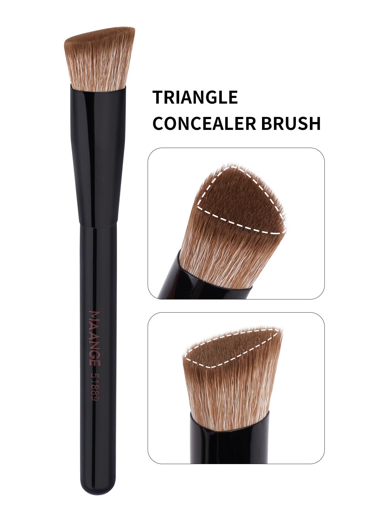 MAANGE Pennello per make-up per fondotinta, 4 pezzi Premium Foundation & Correttore Brush (piatto/obliquo/arrotondato obliquo/appuntito) per fondotinta liquida, crema, polvere e contouring