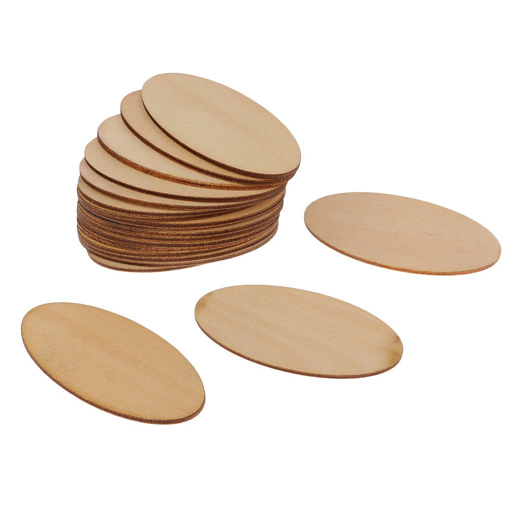Sagoma forma ovale in legno, cm 7x5 - Materiali - Per il fai da te