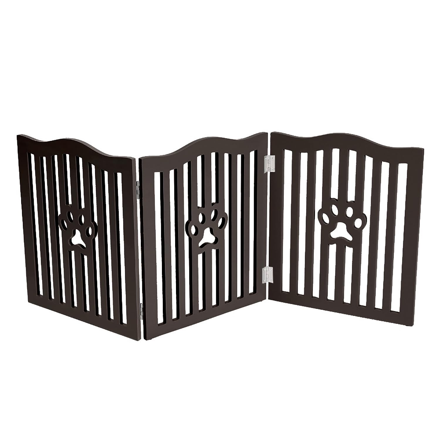 Trimate, Pet Gate, Wooden Free Standing Dog Gate for Small Dogs and Cats. Great Folding Fence for Doorways, Halls, Stairs. Espresso