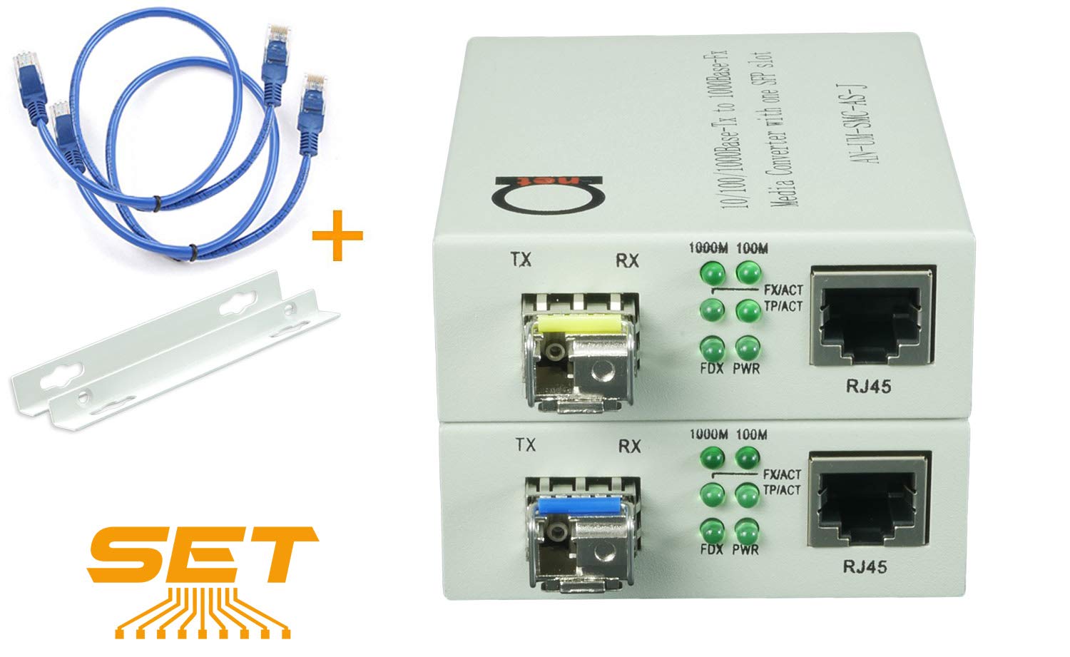 Single Mode LC WDM Single Fiber Bi-Di Gigabit Media Converter - Built-in Fiber Module 20km (12.42 Mi