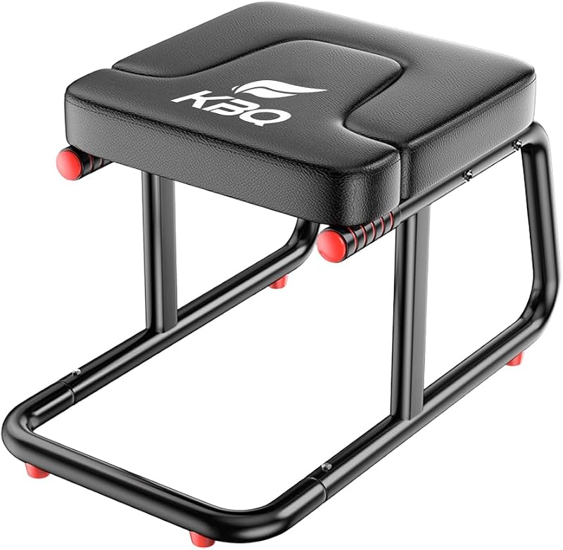 KBQ Yoga Headstand Bench, Yoga Inversion Chair, Headstand Trainer – U-Shaped Stool with 400LB Capacity, Double Armrest, Non-Slip Fitness Aid, Thick Breathable Mat, Home & Gym Stability Stool (Black)